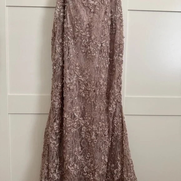 Xscape Off-Shoulder Lace Maxi Dress - Beige - Picture 7 of 7